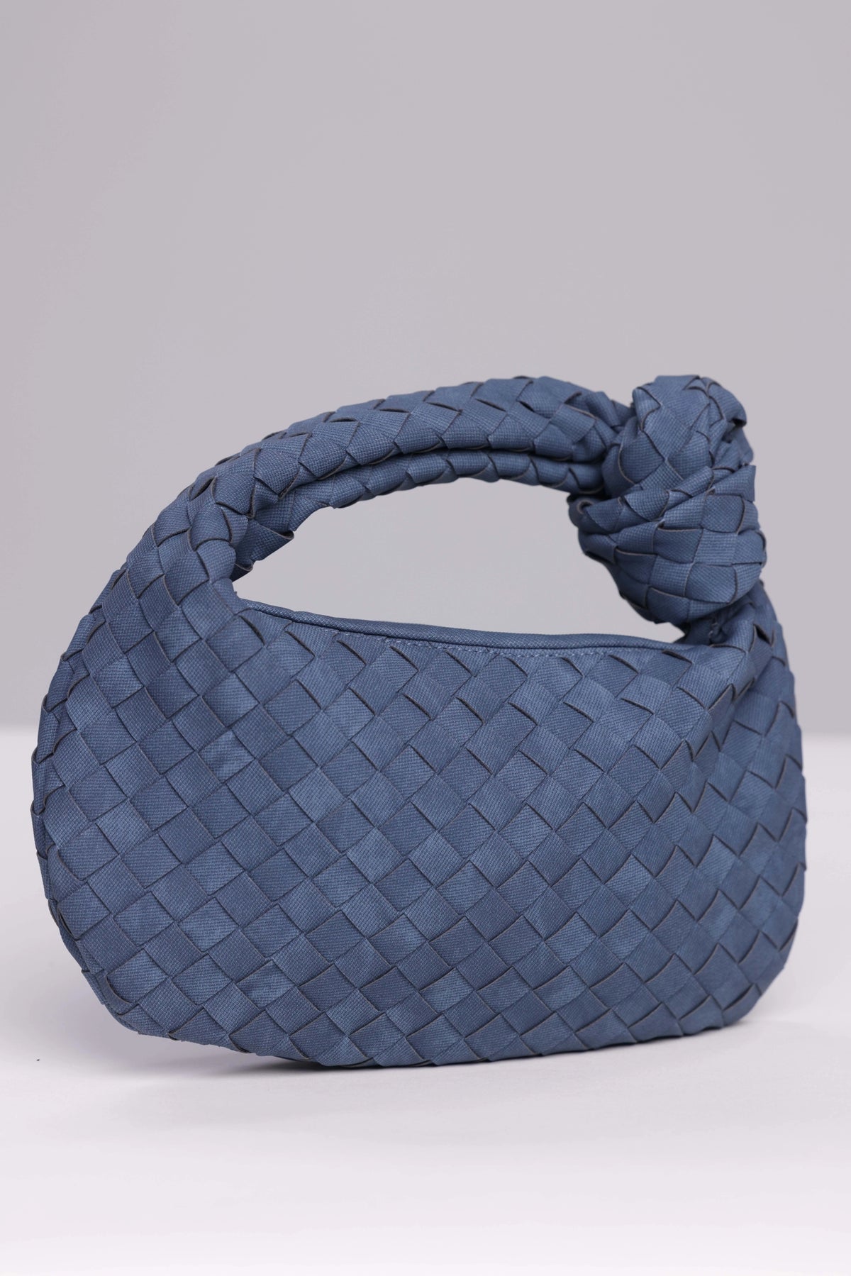 Woven Vegan Leather Knot Handbag