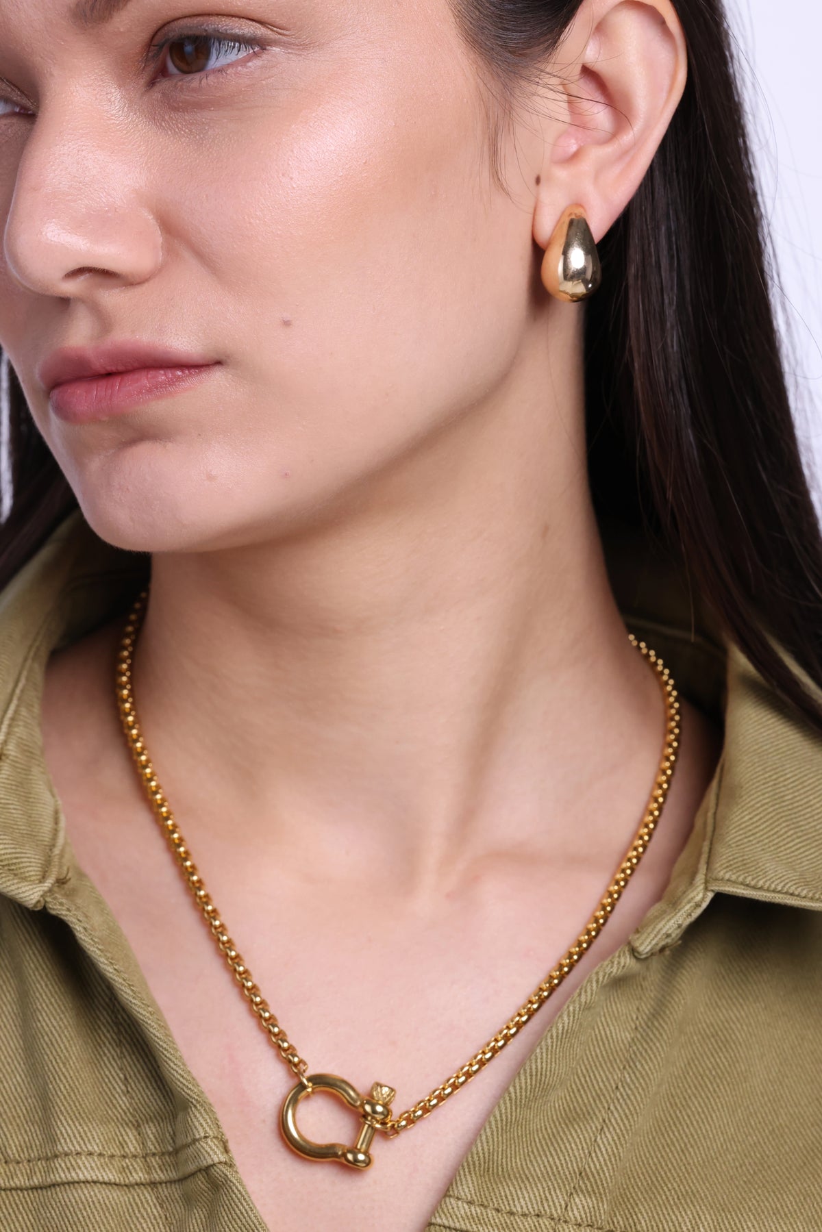 Gold Teardrop Hoops