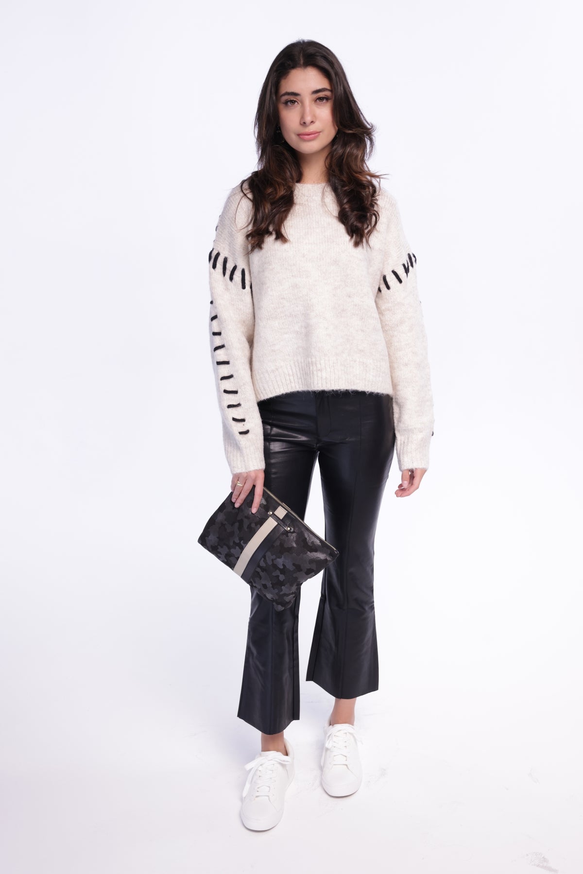 Faux Leather Flare-Leg Pants