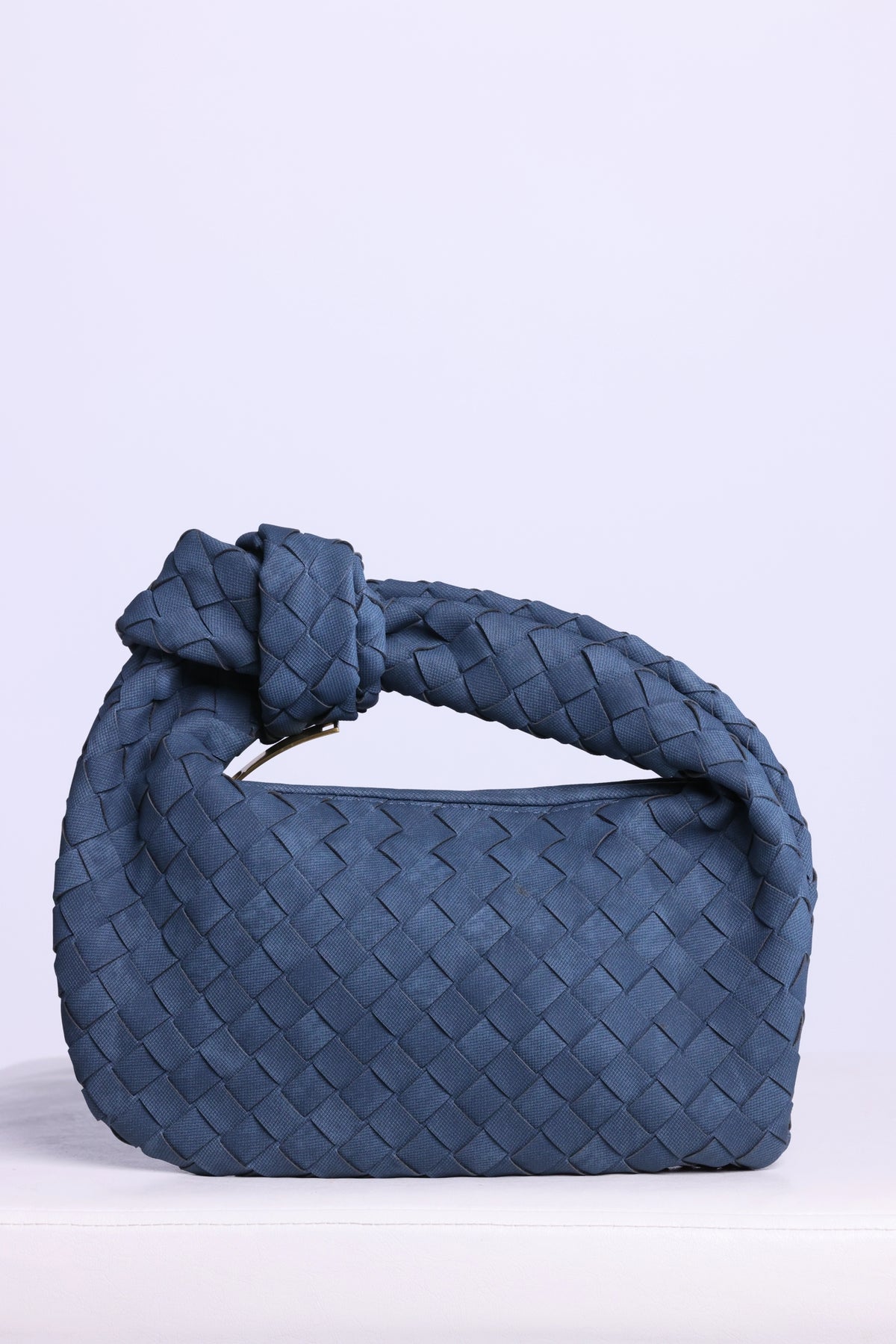 Woven Vegan Leather Knot Handbag