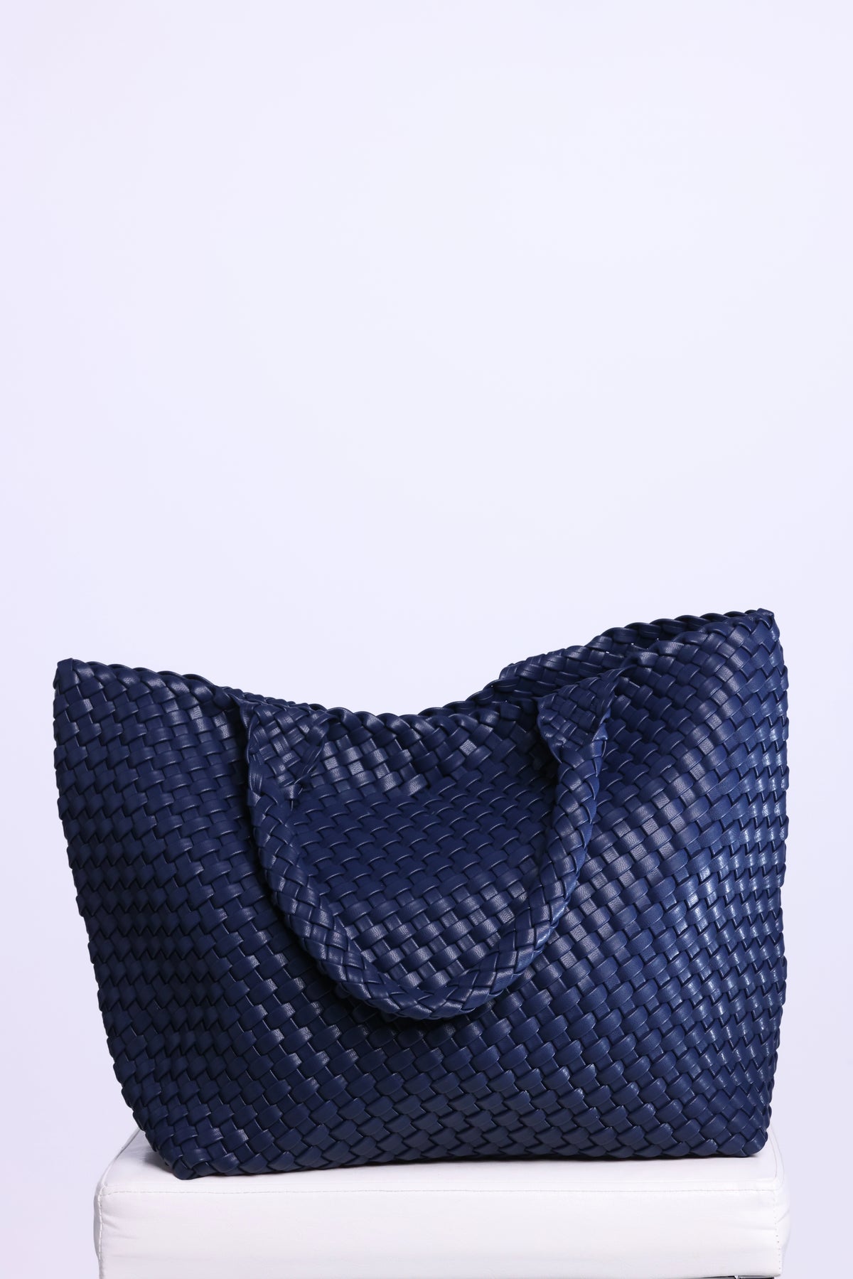Woven Vegan Leather Tote Bag