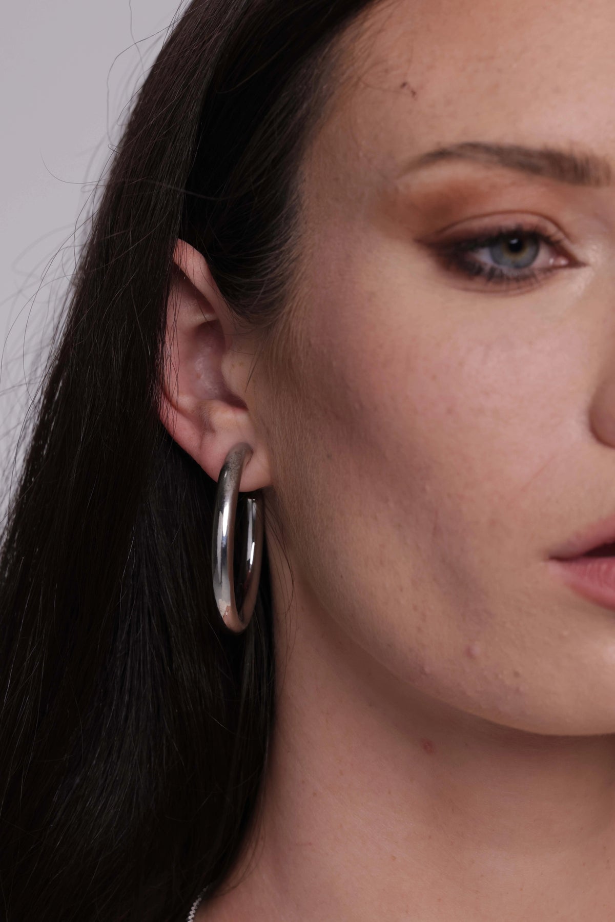 Large Silver Hoop Earrings