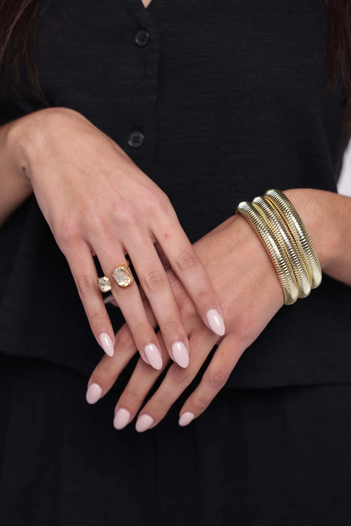 Crystal Adjustable Open Ring
