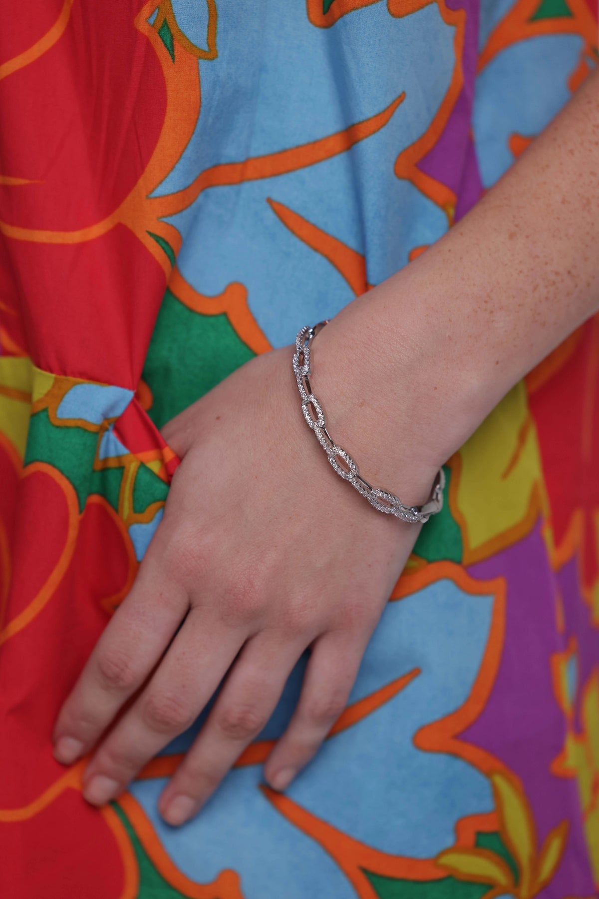 Pavé Crystal Chain-Link Bracelet