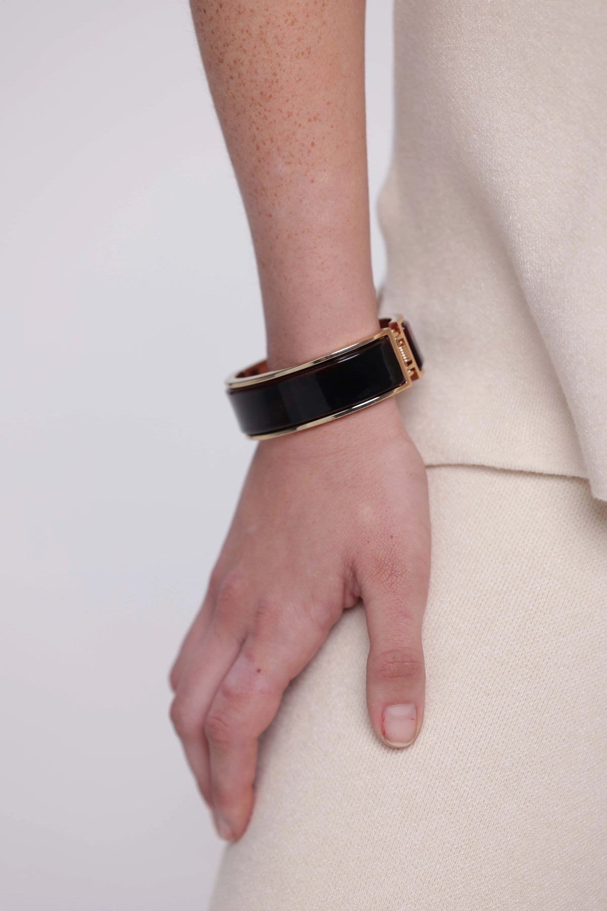 Wide Enamel Bangle Bracelet