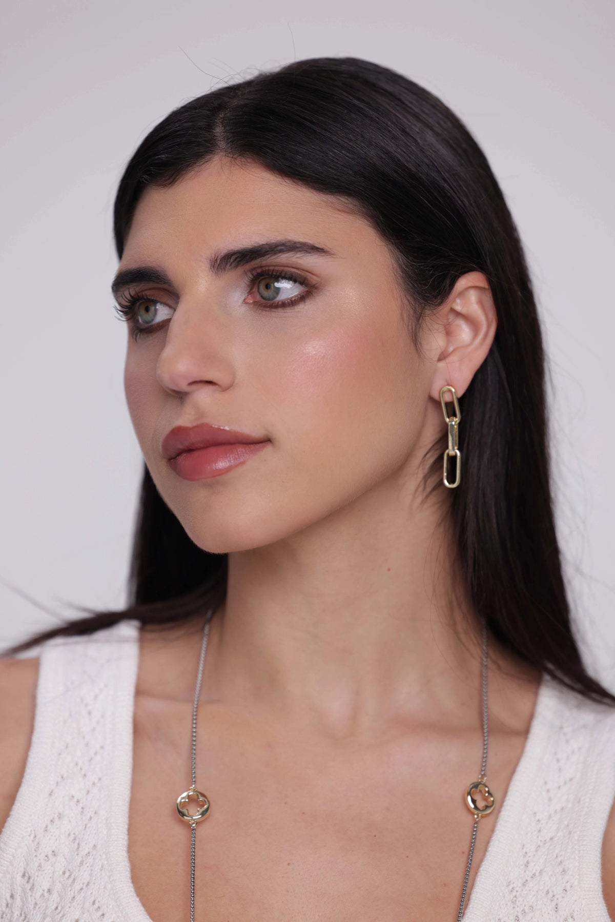 Gold Chain-Link Drop Earrings