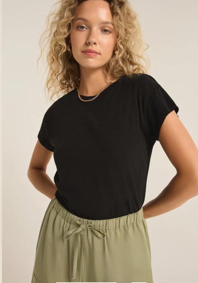 Black Easy Day Slub Tee