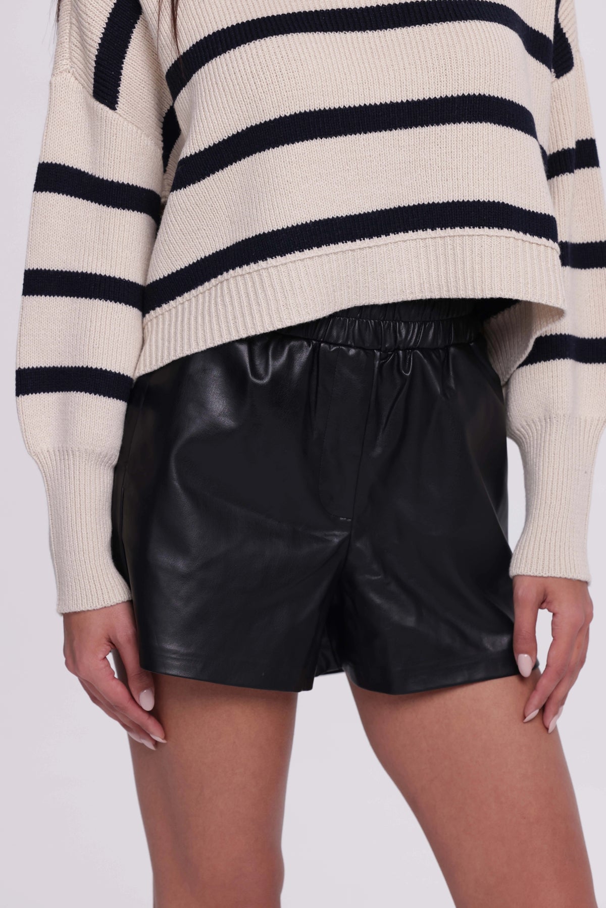Relaxed Vegan Leather Shorts